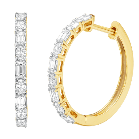 lab grown diamond aukera half eternity hoop earrings