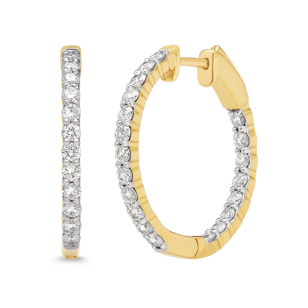 lab grown diamond aukera classic half eternity diamond hoops