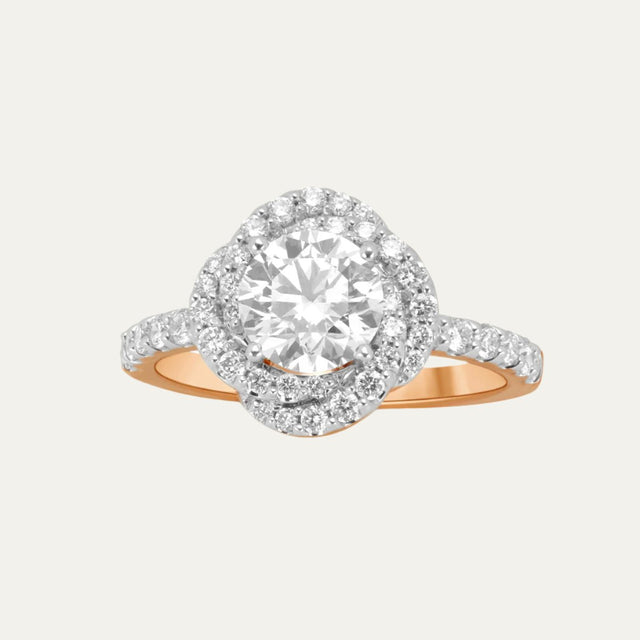 diamond jewellery swirl elegance halo ring